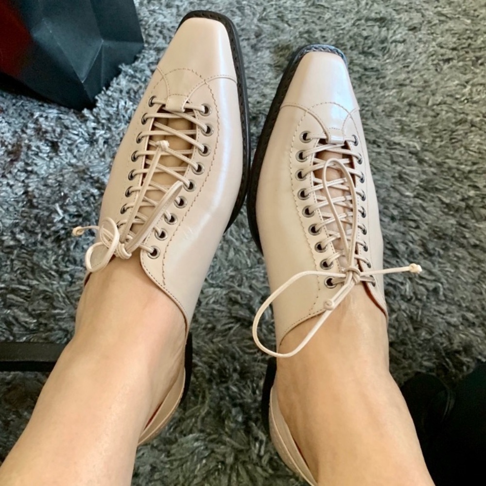 $695 NIB Sies Marjan Nude D’Orsay Oxford Flats